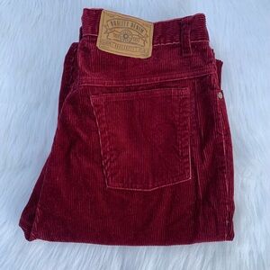VINTAGE Memphis High-Rise Corduroy Mom Pants - Burgundy Red - Size 28”
